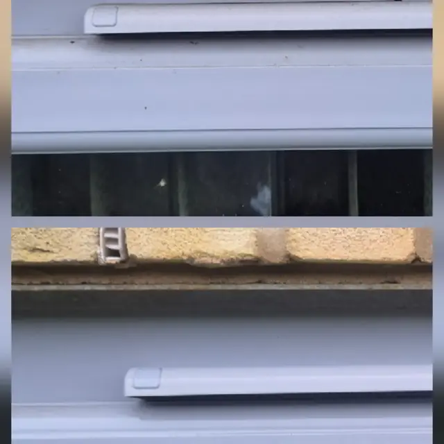 Trickle vent and frame before and after cleaning